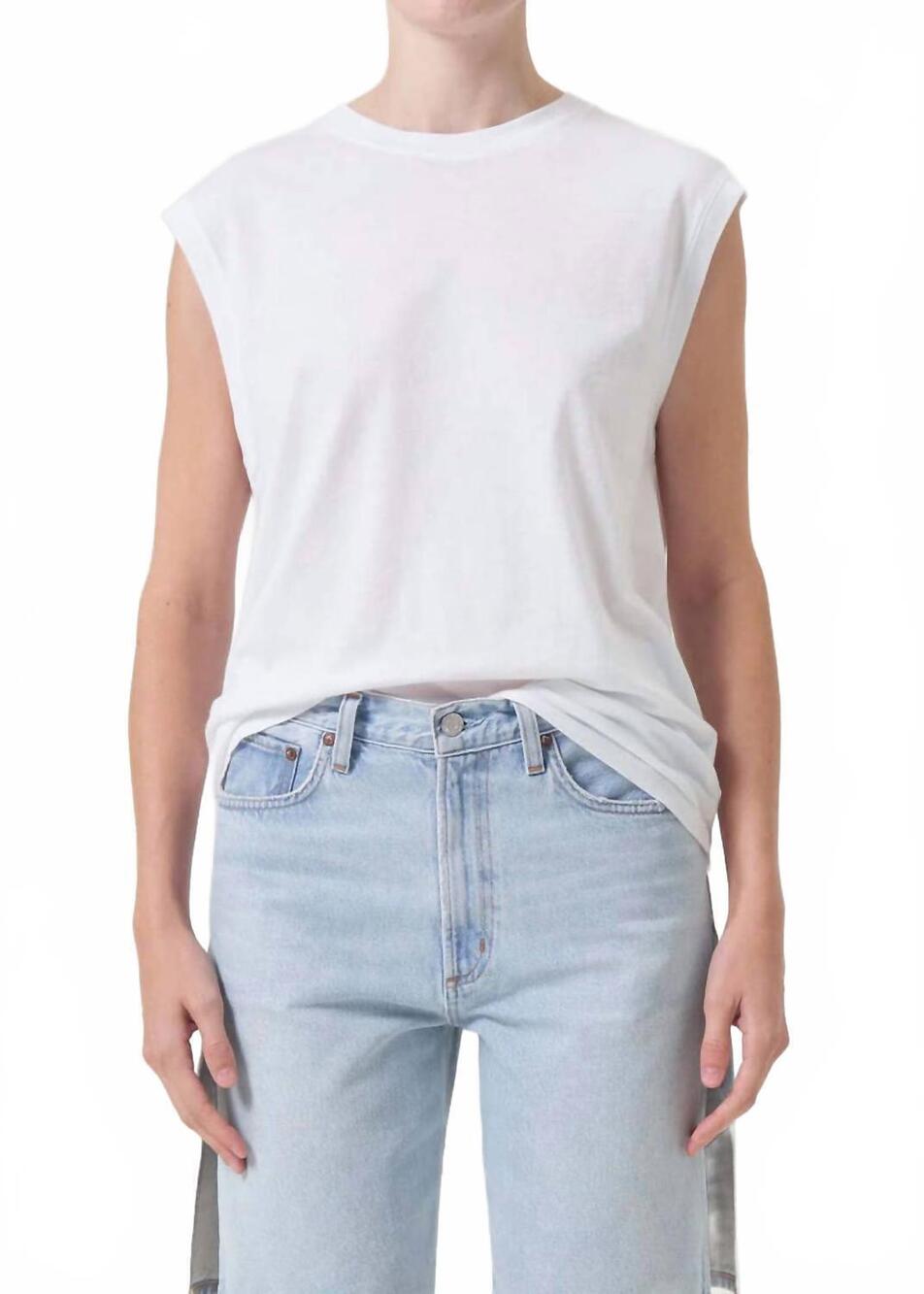 NEW AGOLDE raya muscle tee in white